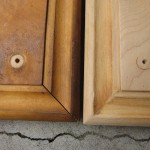 Sanding comparison: before & after.